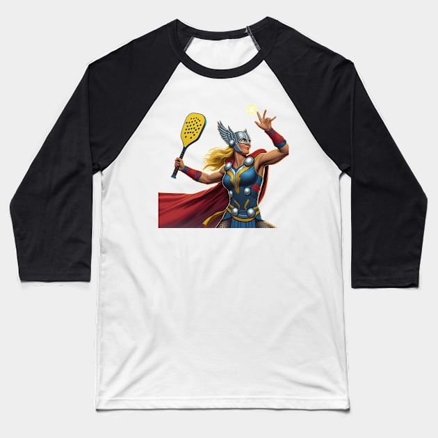 Thor Viking Girl Pickleball Baseball T-Shirt by Battlefoxx Living Earth